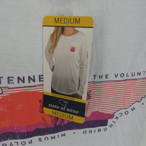 State Of Mine Tennessee Women's White Shirt Medium New With Tags - Picture 5 of 6